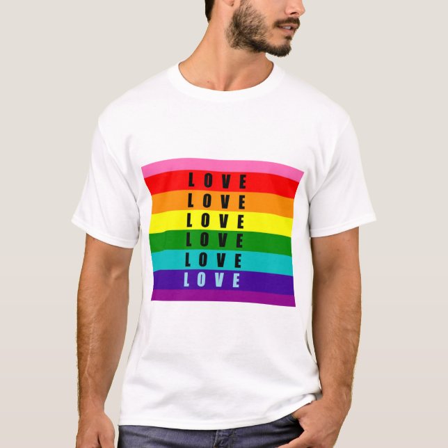 Firar kärlek, pride och äkthet t shirt (Framsida)