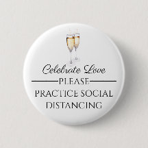 Firar Kärlek Snälla Social Avstånd Bröllop Pin