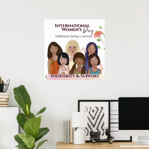 Firar kvinnodagen i Porträtt Poster