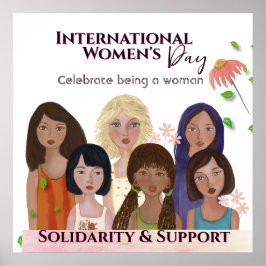 Firar kvinnodagen i Porträtt Poster