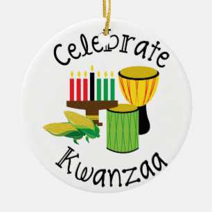 Firar Kwanzaa Julgransprydnad Keramik