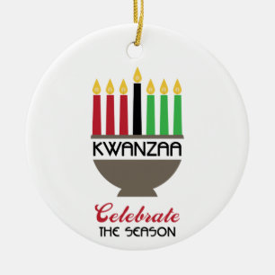 Firar Kwanzaa Julgransprydnad Keramik