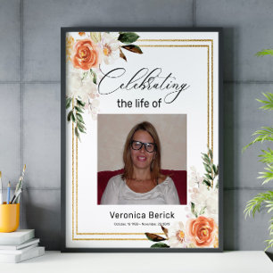 Firar livets Blommigt Woman Funeral Poster