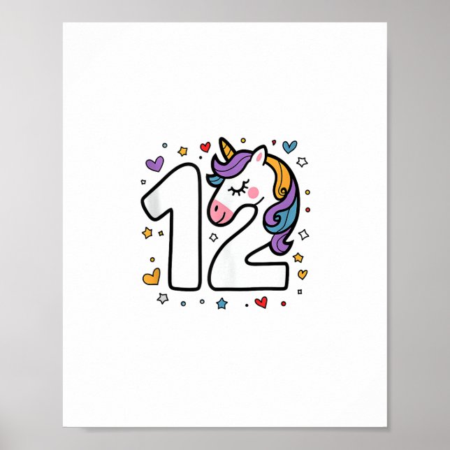 Firar Lycklig 12 års Födelsedagsfest för flickor Poster (Framsidan)