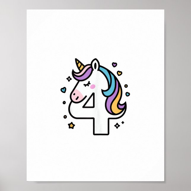 Firar Lycklig 4 år gammal Födelsedagsfest för Gir Poster (Framsidan)