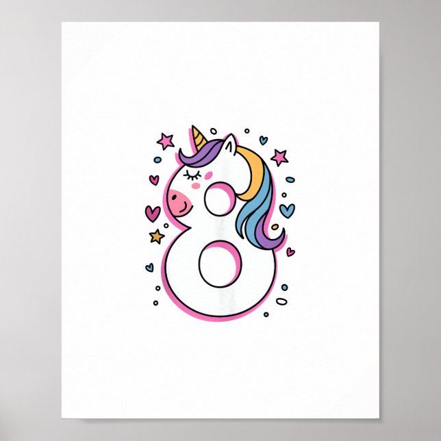 Firar Lycklig 8 år gammal Födelsedagsfest för Gir Poster (Framsidan)