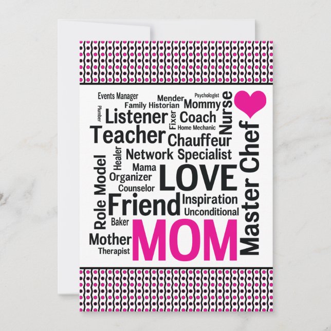 Firar Mamma! Mors dag eller Mamma har Birthday Inbjudningar (Framsida)