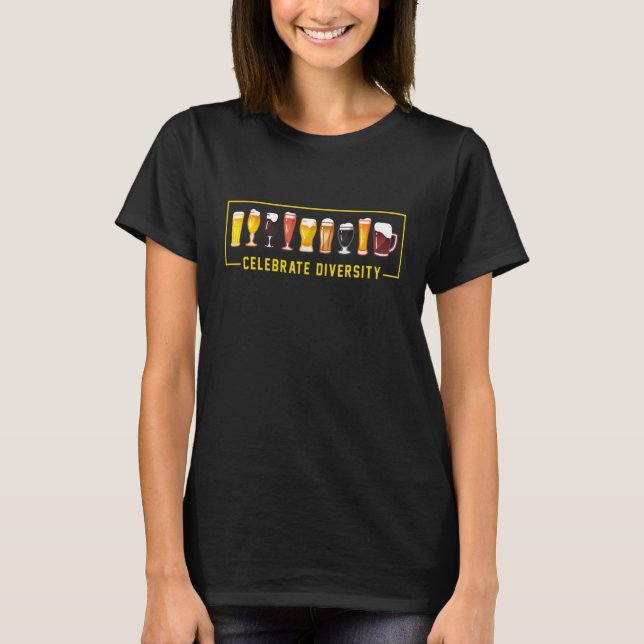 Firar Mångfald Beer Kopp Beer Drink T Shirt (Framsida)
