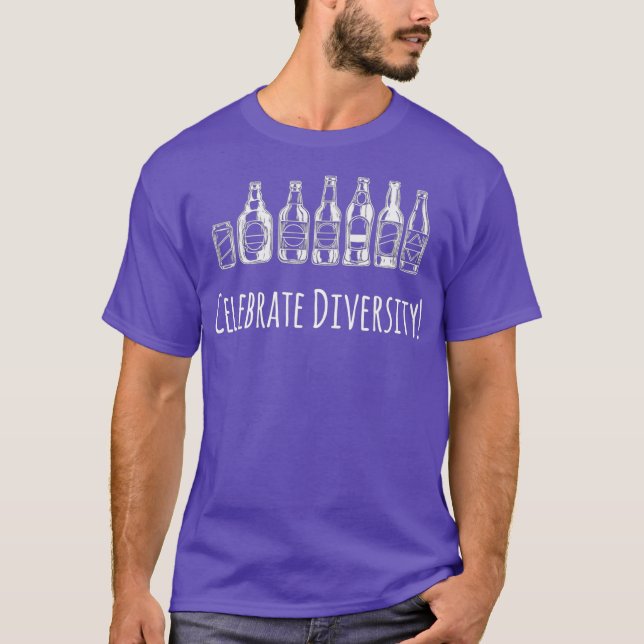 Firar Mångfald - Lustigt Craft Beer Drinking T Shirt (Framsida)