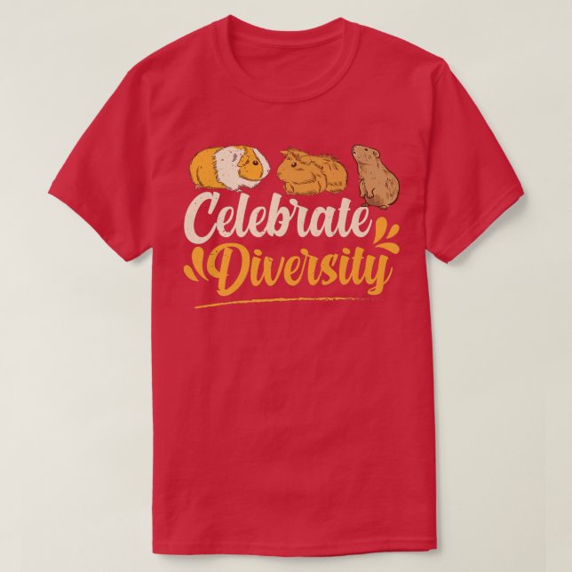 Firar Mångfalden Guinea Grisar T Shirt (Design framsida)