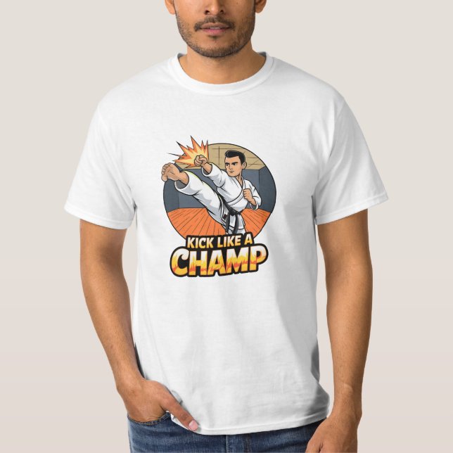 Firar martialkonst med karatdesign t shirt (Framsida)