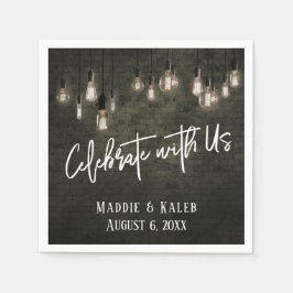 Firar med amerikanska industribricks Edison Ljus Pappersservett