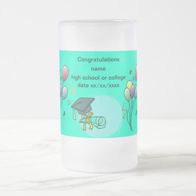 Firar med ballonger - frostat ölglas (Center)