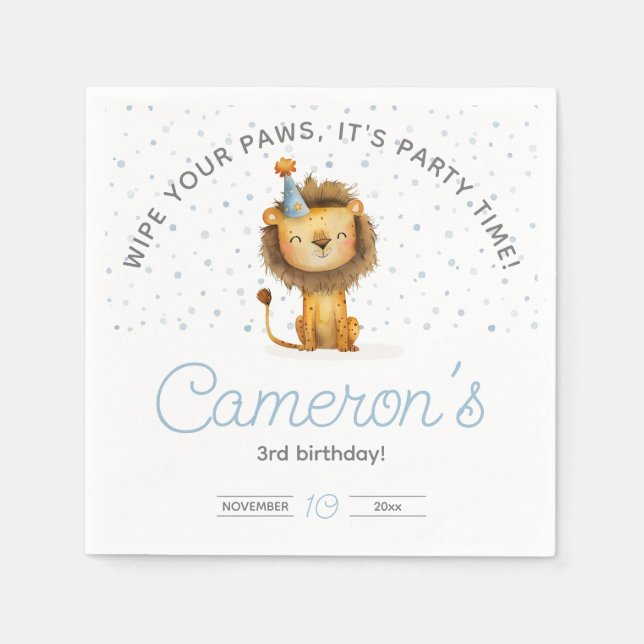Firar med en Roar! Lejona födelsedagen Pappersservett (Framsidan)