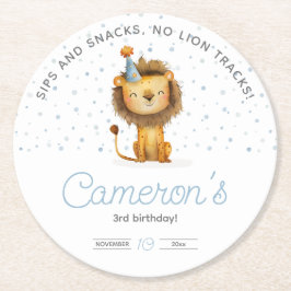 Firar med en Roar! Lejona födelsedagen Underlägg Papper Rund