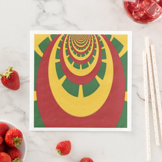 Firar med Färg Red Golden Grönt Pappersservett (Insitu)