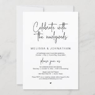 Firar med Newlyweds, Bröllop Elopement Inbjudningar