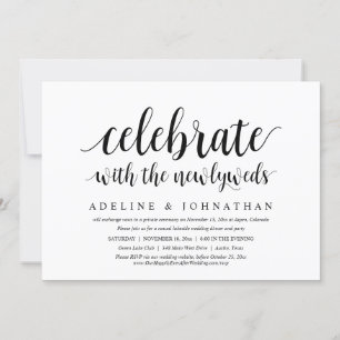 Firar med Newlyweds, Bröllop Elopement Inbjudningar