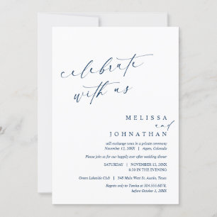 Firar med Newlyweds, Bröllop Elopement Inbjudningar