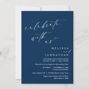 Firar med Newlyweds, Bröllop Elopement Inbjudningar