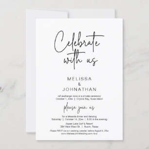 Firar med oss, Bröllop Elopement Dinner Invita Inbjudningar