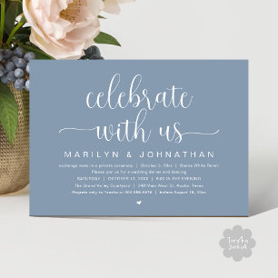 Firar med oss, Bröllop Elopement Dinner Party Inbjudningar