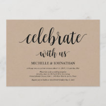 Firar med oss, Bröllop Elopement inbjudan