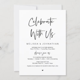 Firar med oss, Bröllop Elopement Party Inbjudningar