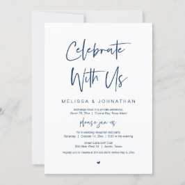 Firar med oss, Bröllop Elopement Party Inbjudningar