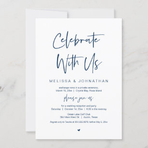 Firar med oss, Bröllop Elopement Party Inbjudningar