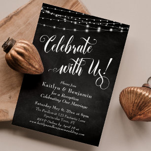 Firar med oss! Chalkboard String Ljus Inbjudningar