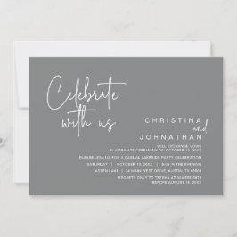 Firar med oss, Elopement Party efter Bröllop Inbjudningar