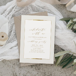 Firar med oss! Framed Elegance Simple Bröllop Inbjudningar