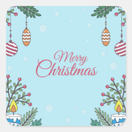 Firar med oss fyrkantigt klistermärke