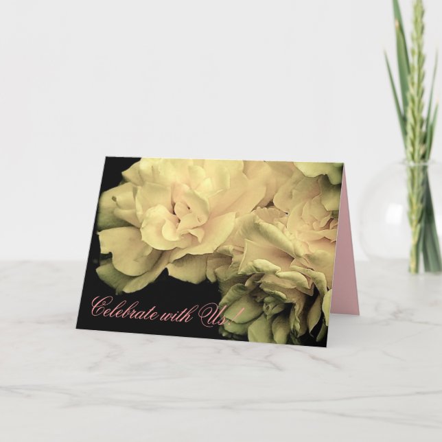 Firar med oss! Inbjudningskort för antika Ro (Framsida)