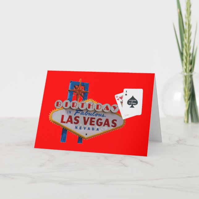 firar min 21:a födelsedag i Las Vegas Card Kort (Framsida)