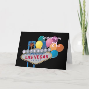 Firar min 21:a födelsedag i Las Vegas Card PI Kort