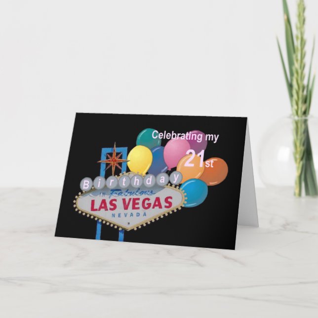 Firar min 21:a födelsedag i Las Vegas Card PI Kort (Framsida)