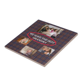 Firar min mormor Tartan Rutig Vit Fontän Kakelplatta