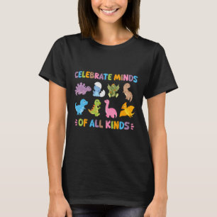 Firar minds av alla slag Dinosaur Adhd Neurodi T Shirt