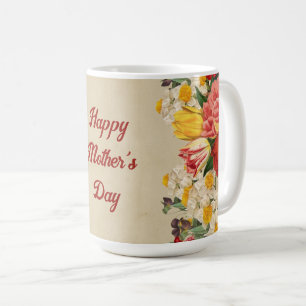 Firar Mors dag 2024 med ljus Blommigt Kaffemugg