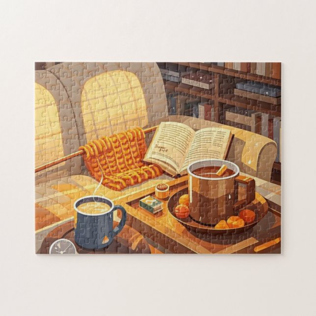 Firar mysiga nätter, trikå och varm pussel (Horisontell)