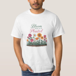Firar natur med blommande blommor t shirt