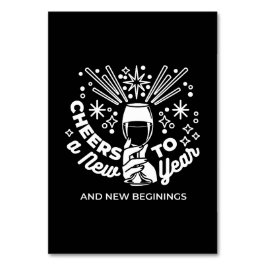 Firar nya begynnelser av glaset Vin 2 Bordsnummer