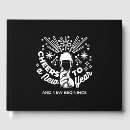 Firar nya begynnelser av glaset Vin 2 Gästböcker