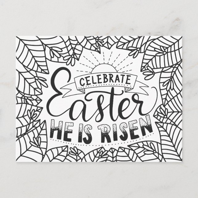 Firar Påsk han är Stigning Vykort (Framsida)