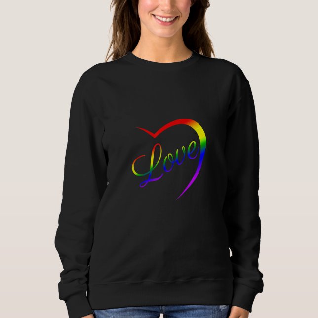 Firar Pride med Kärlek LGBT Pride Regnbåge halv T Shirt (Framsida)