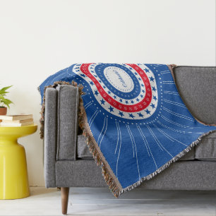 Firar Red, White och Blue Stars Filt