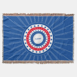 Firar Red, White och Blue Stars Filt