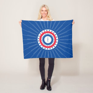 Firar Red, White och Blue Stars Fleecefilt